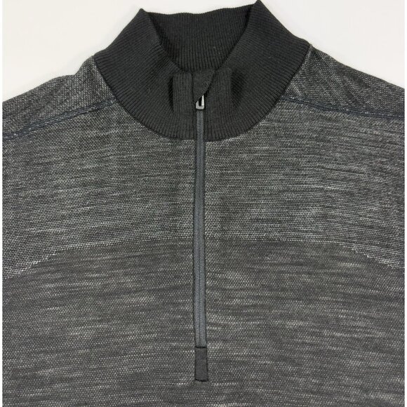 Smartwool Mens 1/4 Zip Base Layer Intraknit Thermal Merino Sz Large Black - Picture 3 of 14